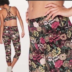 Lululemon Wunder Under Fluorolace Multi floral leggings size 8